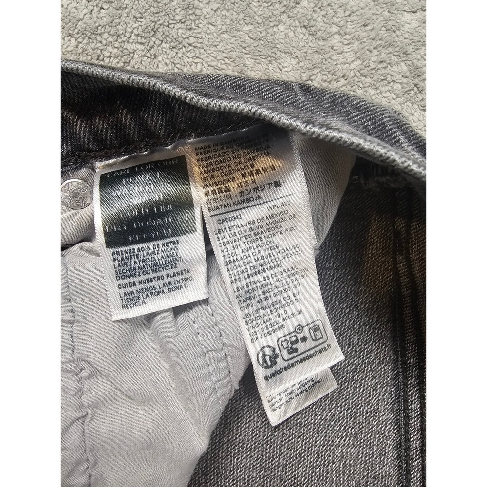 Levis Premium Ribcage Straight Ankle Jeans Faded Black High Rise button fly y2k - Picture 6 of 8